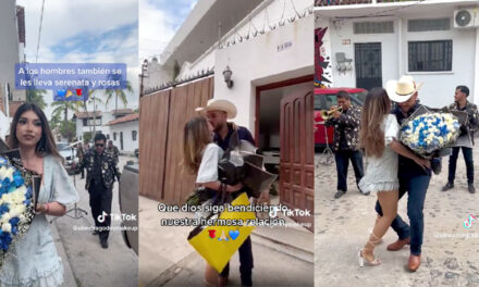 Mujer le lleva serenata a su novio por el día de su cumpleaños y se vuelve viral (Video)