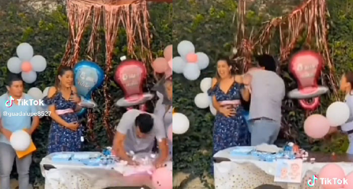 Hombre pierde el control en el Baby Shower al enterarse que el hijo no era de él (Video)