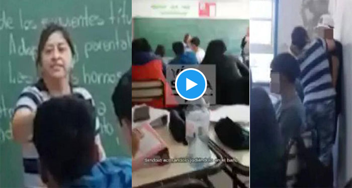 Madre ingresó a la clase de su hijo y golpeó al compañero que le hacía bullying (Video)