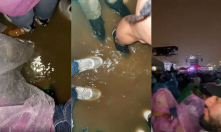 Fans de Daddy Yankee inundados hasta los tobillos y con sombrillas (Video)