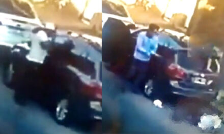 Momento en que hombre mató de un balazo a un ladrón que le quiso robar el carro (Video)