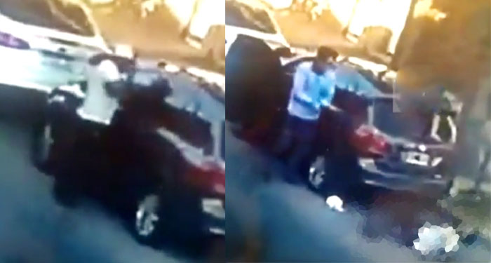 Momento en que hombre mató de un balazo a un ladrón que le quiso robar el carro (Video)