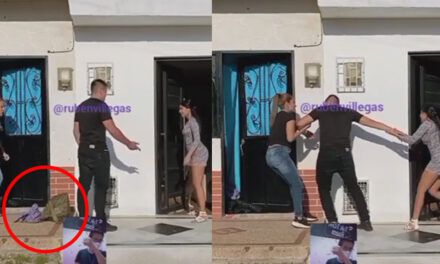 Momento en que dos vecinas se pelean por el amor de un hombre (Video)