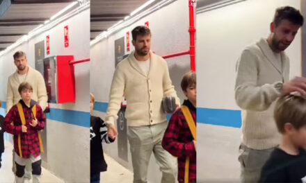 Gerard Piqué llega acompañado de sus dos hijos al Camp Nou (Video)