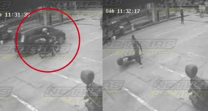 Hombre armado evita que le roben su motocicleta en zona 9 (Video)