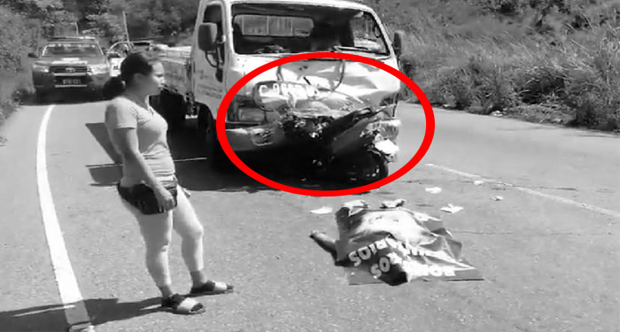 Mujer muere al ser impactada por un camión cuando viajaba con su niña (Video)