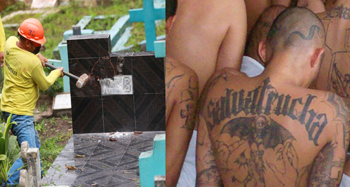 Con martillos destruyen tumbas que homenajeaban a pandilleros de la mara Salvatrucha