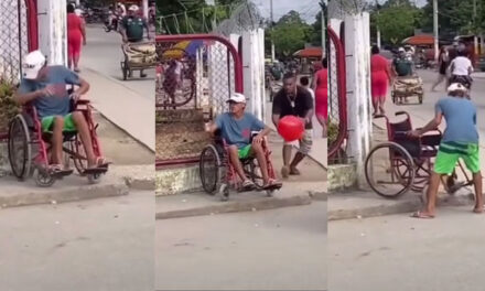 Hombre se hacía pasar por imposibilitado, le explotaron un globo y empezó a caminar (Video)