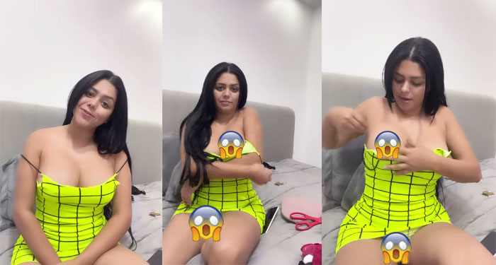 Una mujer se descuida y enseña los “PECHOS” en pleno video en vivo