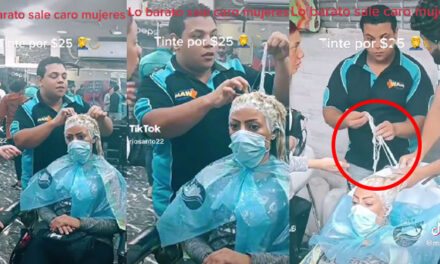 Una mujer pierde su cabello al aplicarse un tinte barato en un salón (Video)