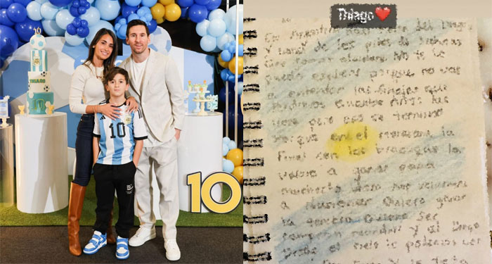 La fuerte carta del hijo de Lionel Messi que causa furor en las redes sociales