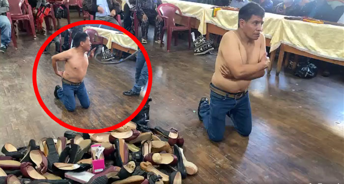 Hombre recibe castigo ancestral por robar varios pares de zapatos (Video)