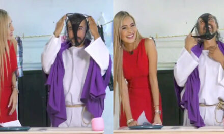Jesucristo se pone “EL CALZÓN ” de Massiel Carrillo como mascarilla (Video)