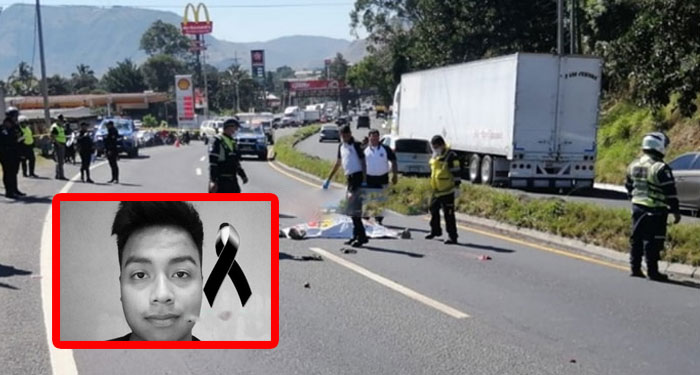 Familiar abandona a su primo luego de que cayera de la moto y fuera arrollado por un tráiler
