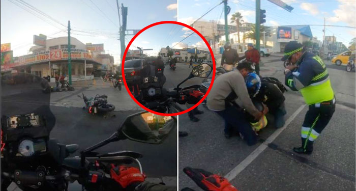 Momento en que motorista se pasa el semáforo en rojo y provoca mortal accidente (Video)
