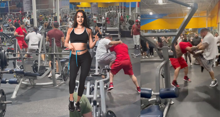 Hombre se van a los golpes dentro de un gimnasio, supuestamente por el amor de una mujer (Video)