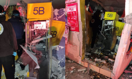 Ladrones colocan una bomba en cajero automático para llevarse el dinero