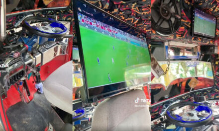 Dueño instaló un televisor en su mototaxi para que sus clientes no se pierdan el Mundial