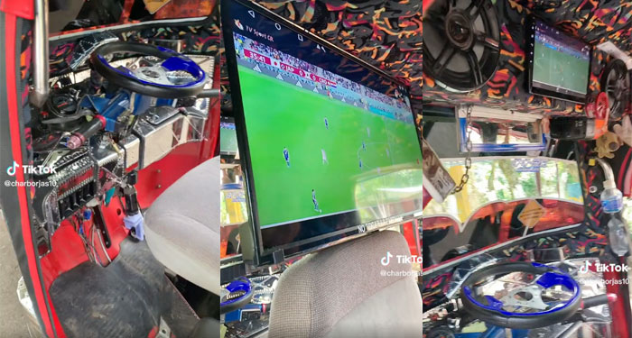 Dueño instaló un televisor en su mototaxi para que sus clientes no se pierdan el Mundial