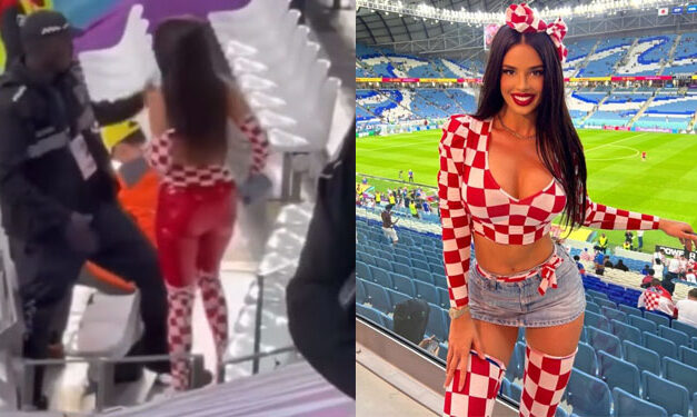 Seguridad de Qatar expulsa del estadio a la Croata que ha causado sensación en el mundial (Video)