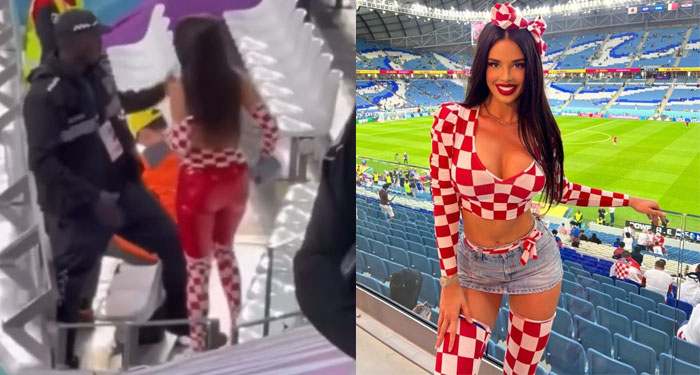 Seguridad de Qatar expulsa del estadio a la Croata que ha causado sensación en el mundial (Video)