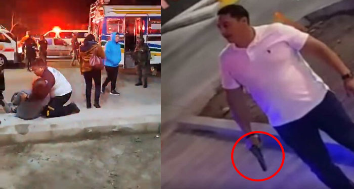 Momento en que conductor dispara contra un bus extraurbano en San José Pinula(Video)
