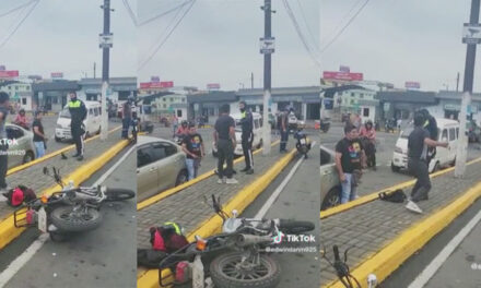 Momento en que motorista se va a los golpes con PMT por colocarle una multa (Video)