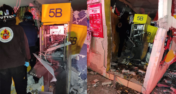 Ladrones colocan una bomba en cajero automático para llevarse el dinero