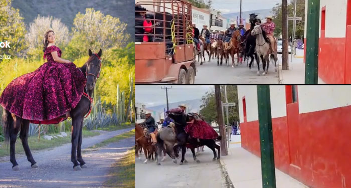 Momento en que quinceañera sufre accidente durante cabalgata (Video)