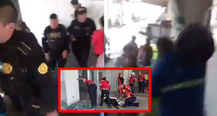 Queda grabado el momento exacto de balacera en centro comercial en contra de guardias (Video)