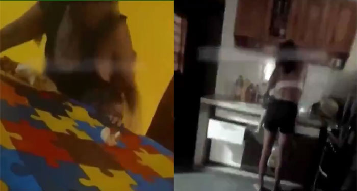 Momento en que madre golpea a su bebé hasta sacarle un diente (Video)
