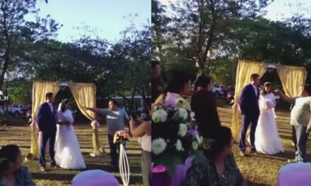 Padre irrumpe una boda, el novio era el prometido de su hija (Video)