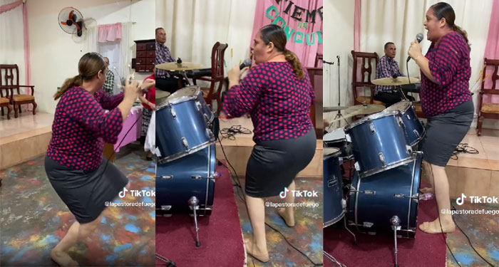Pastora hace tremendo baile en el altar y se vuelve viral en redes (Video)