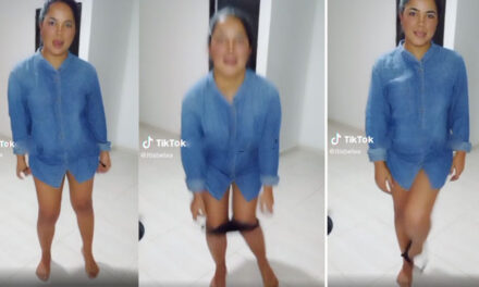 Una mujer se descontrola y se empieza a quitar la ropa en pleno video en vivo