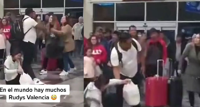 Mujer encuentra a su marido con la amante en el aeropuerto y se se enfrentan a golpes (Vídeo)