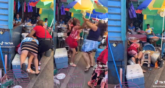Momento en que dos mujeres se van a los golpes por el amor de un hombre (Video)