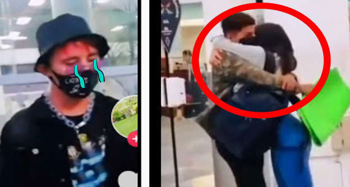 Joven llega por su novia al aeropuerto y la descubre con el amante (Video)