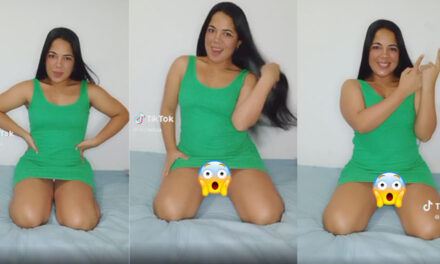 Momento en que mujer enseña de más en plena transmisión en vivo (Video)