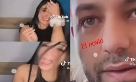 Momento en que una joven es abofeteada por su novio cuando transmitía en vivo (Video)