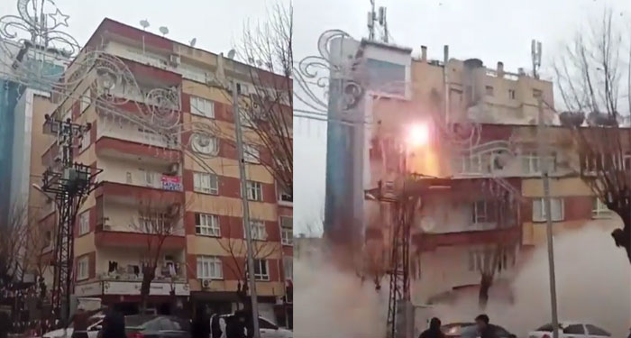Momento en que edificio colapsa en Turquía con varias familia dentro (Video)