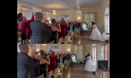 Novia se vuelve viral al entrar al altar con música de Bad Bunny (Video)