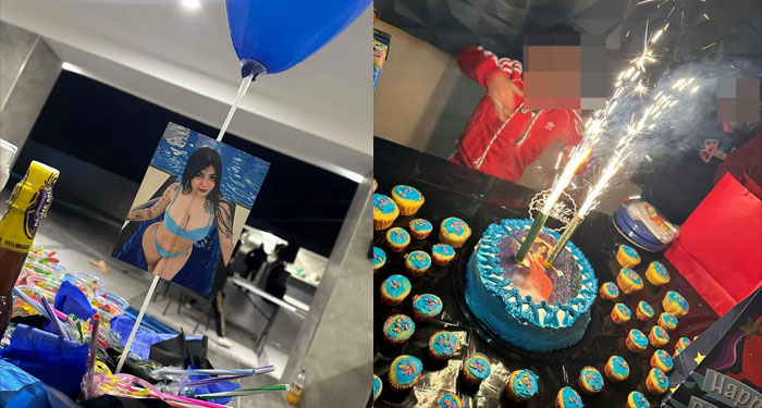 Realizan fiesta infantil con fotografías de Karely Ruiz y les llueven críticas en redes