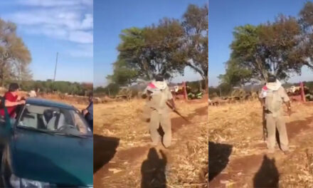Momento en que un hombre mata a su hermano por la disputa de una herencia (Video)
