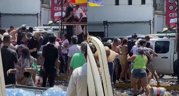 Momento de fuerte pelea en el Carnaval de Mazatenango (Video)