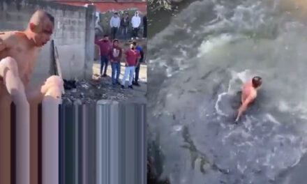 Ladrón es vapuleado por pobladores y luego lo lanzan sin ropa a canal de aguas negras (Video)