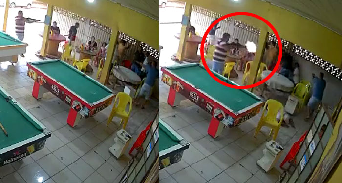 Momento en que dos hombre matan a 7 personas tras perder una apuesta en un juego de Billar (Video)