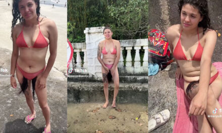 Mujer que nunca se ha depilado sale a la playa y se vuelve viral (Video)