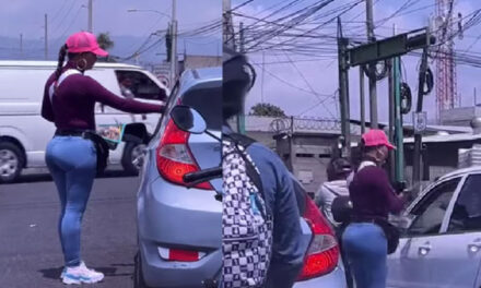 Vendedora ambulante recibe miradas y piropos de los conductores (Video)