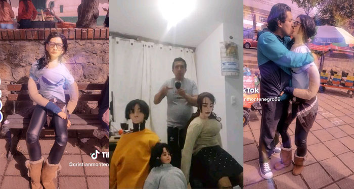 Hombre forma una familia con una muñeca de trapo y se vuelve viral en redes (Video)