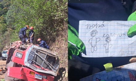 Piloto de camión fallece al volcar, al revisar sus cosas se encontraba un emotivo dibujo de su hija